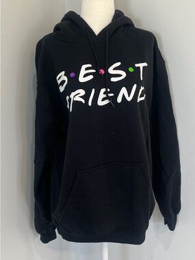Black Hoodie with Screenprint "BEST FRIEND"
